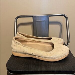Alegria Leather Comfort Ballet Flats Cream Speckled Women’s 10